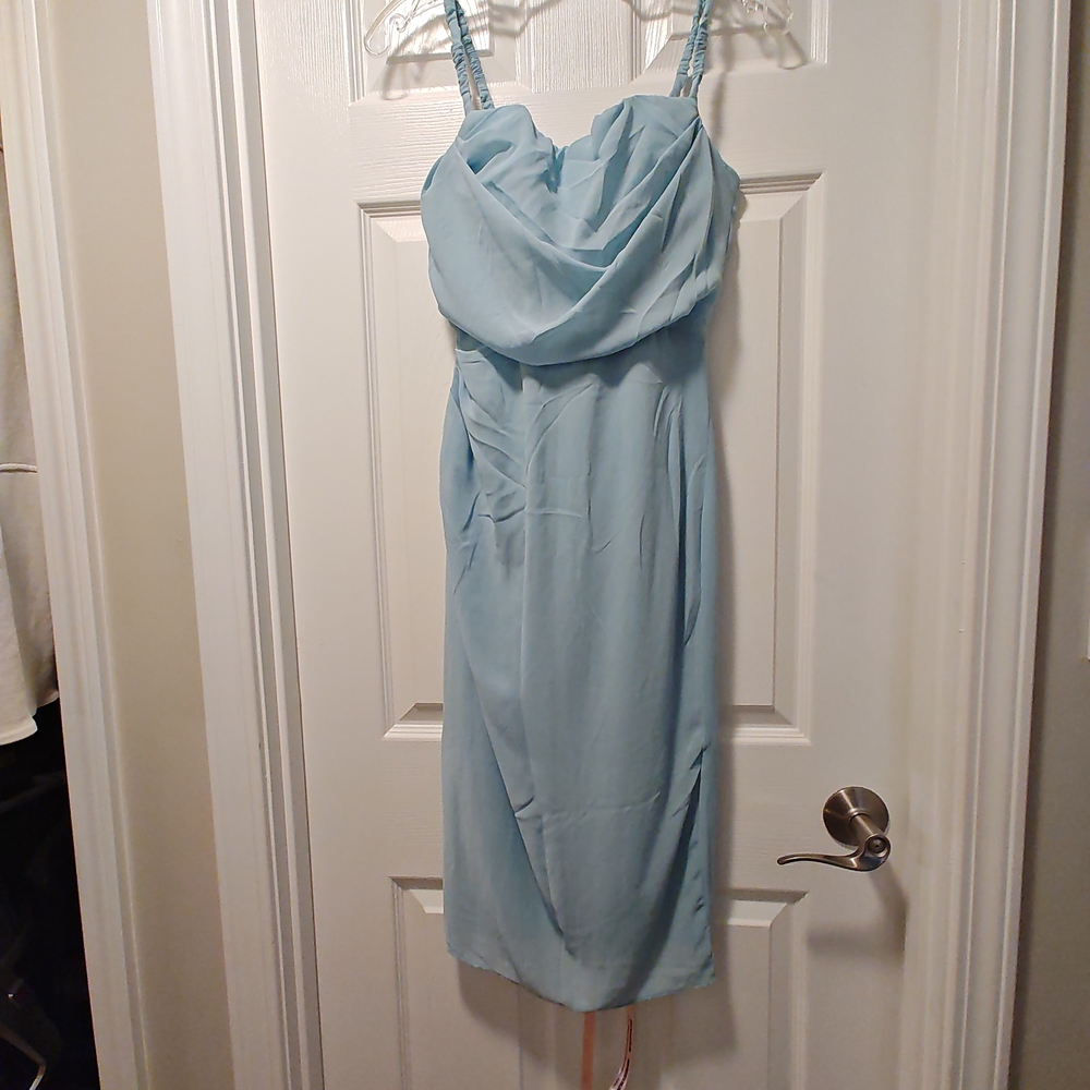 House of CB Blue Midi Sundress for Wedding Guest
